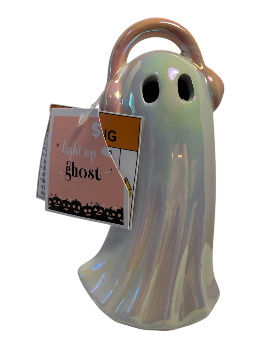 Viral Dollar General Light-up Iridescent Pearl Ghost w/Headphones - NWT **